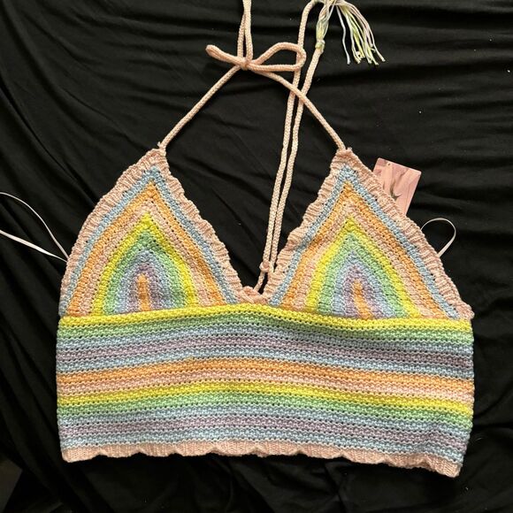 rainbow  bralette / crop top - Picture 1 of 4
